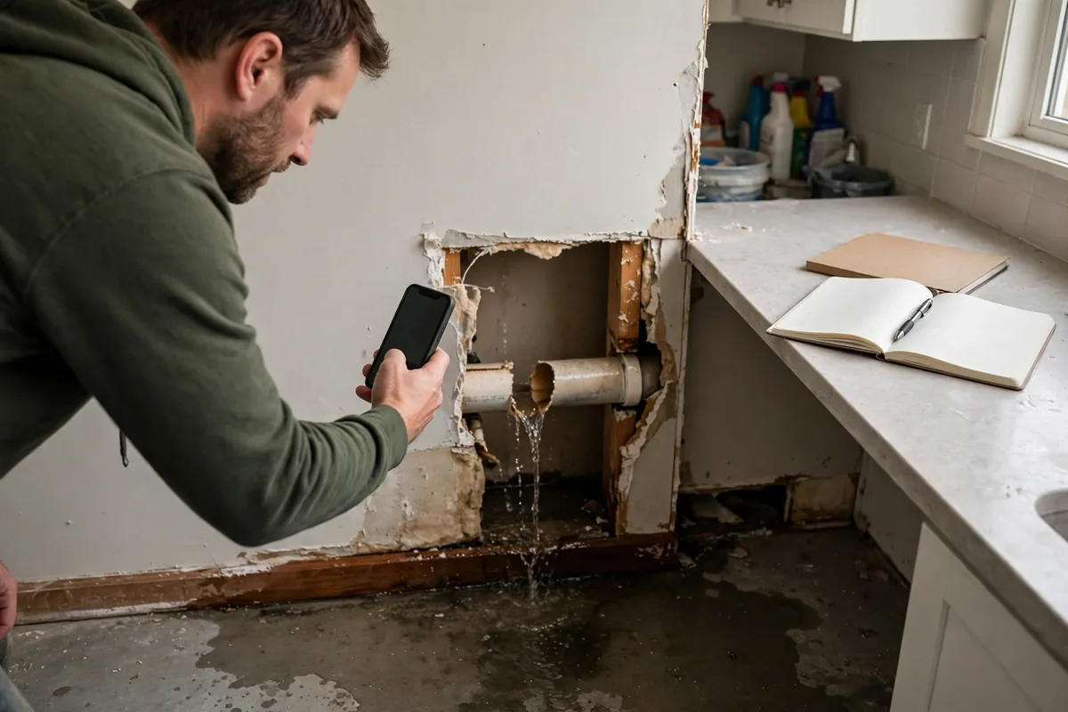 Documenting A Burst Pipe For An Insurance Claim